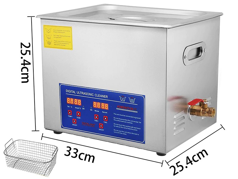Ultraäänipesuri 10L digitaaliohjauksella ruostumaton teräs